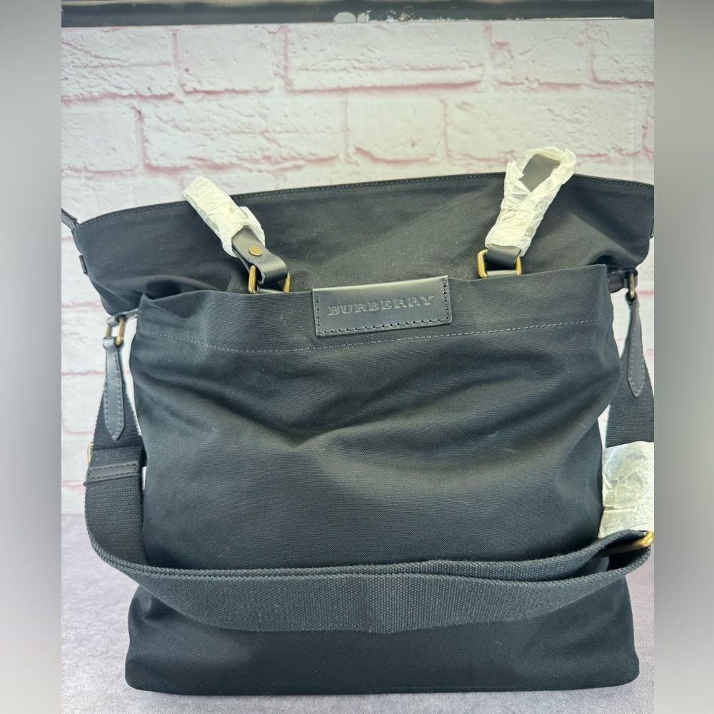 Burberry Black Utility Canvas Arley Travel Unisex Tote Bag - Picture 2 of 13